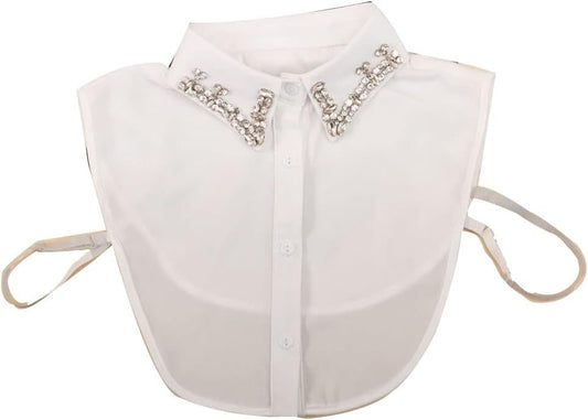 Statement Necklace for Women Girls Simulated Pearl Beaded Bib Detachable False Collar Choker Necklaces Clothing Accessory