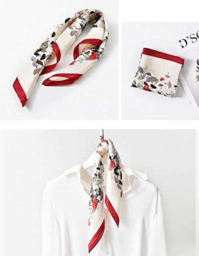 ANDANTINO 100% Mulberry Silk Scarf -21” Lightweight Square Neckerchief – Breathable Digital Printed Scarves with Gift Packed