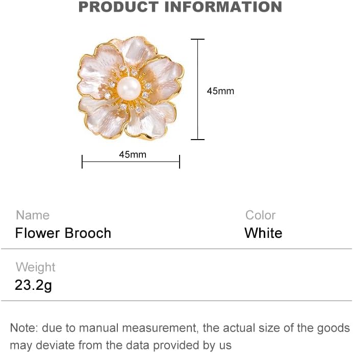 14K Gold Peony Flower Brooch with Freshwater Pearls - Elegant Red Rose Inspired Pin, Ideal for Formal & Bridal Wear, Unique Gift for Her
