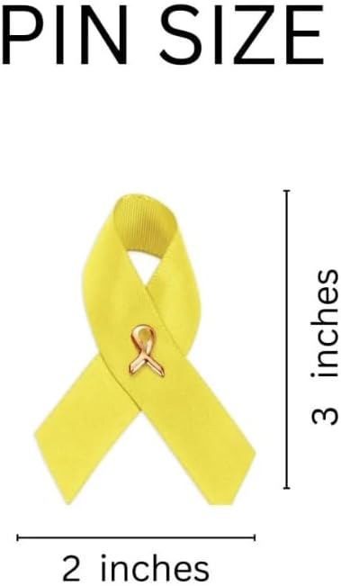 1/2/5/10/25/50/100pcs Satin Awareness Ribbon Pins (Pick your color), for Cancer & Disease Awareness, Bulk Quantities for Fundraising, Events, Gift Giving