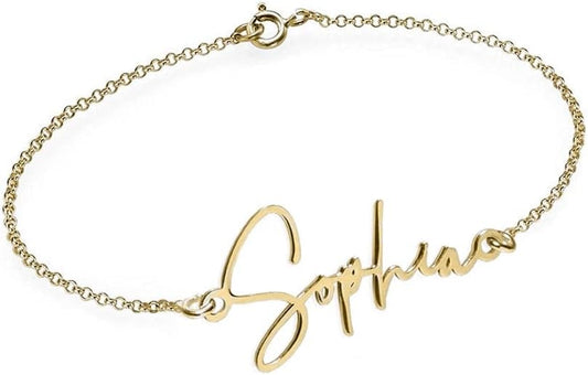 PicturesOnGold.com Custom Name Anklets for Women in Sterling Silver or 14K Gold Personalized Ankle Bracelet Jewelry With Any Name or Word