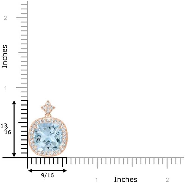 Angara Natural Aquamarine Pendant for Women | Vintage in 14K Solid Gold/Platinum With 18" Chain | March Birthday, Anniversary, Gemstone Jewelry Gift