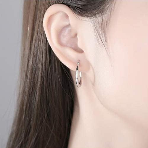 AoedeJ 925 Sterling Silver Hoop Earrings, High Polished Round Tiny Click-Top Hoop Earrings, Small Clasp Hoop Piercing Earrings
