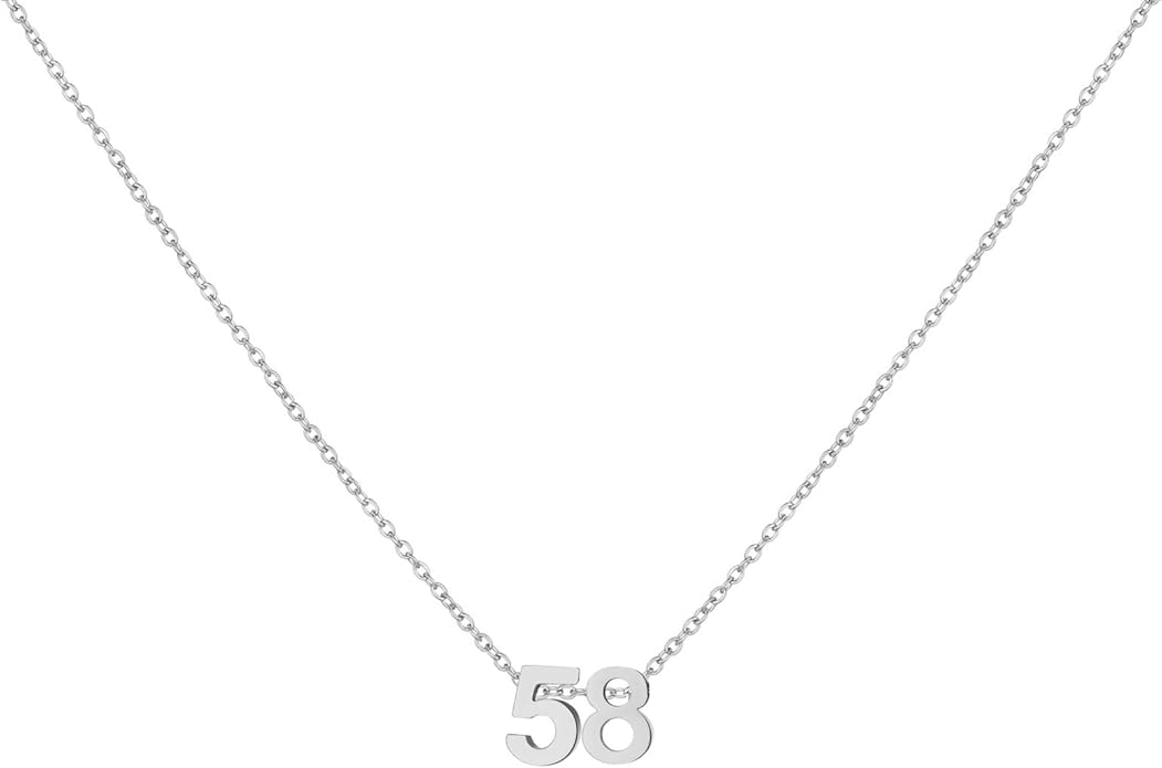 Number Necklace for Women Dainty 18K Gold Plated Pendant Necklace Charm Birth Month Personalized Jewelry Birthday Gift