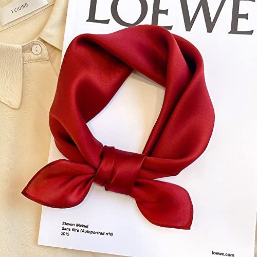 ANDANTINO 100% Mulberry Silk Square Scarf for Hair-25.6" X25.6'' Women Men Natural Silk Neckerchief Digital Printed Headscarf