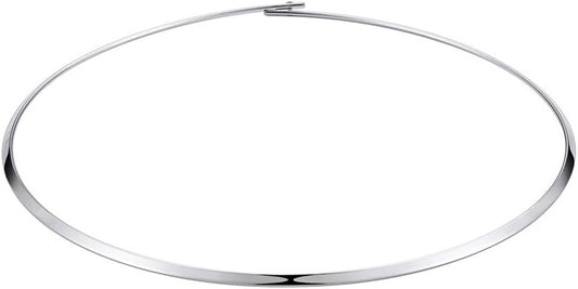 HooAMI Stainless Steel Silver Choker Necklace for Women