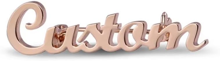 YHLISO Personalized Customize Double Names Stainless Steel Brooch Pin Custom Logo Gold Name Badges Products for Women Jewelry