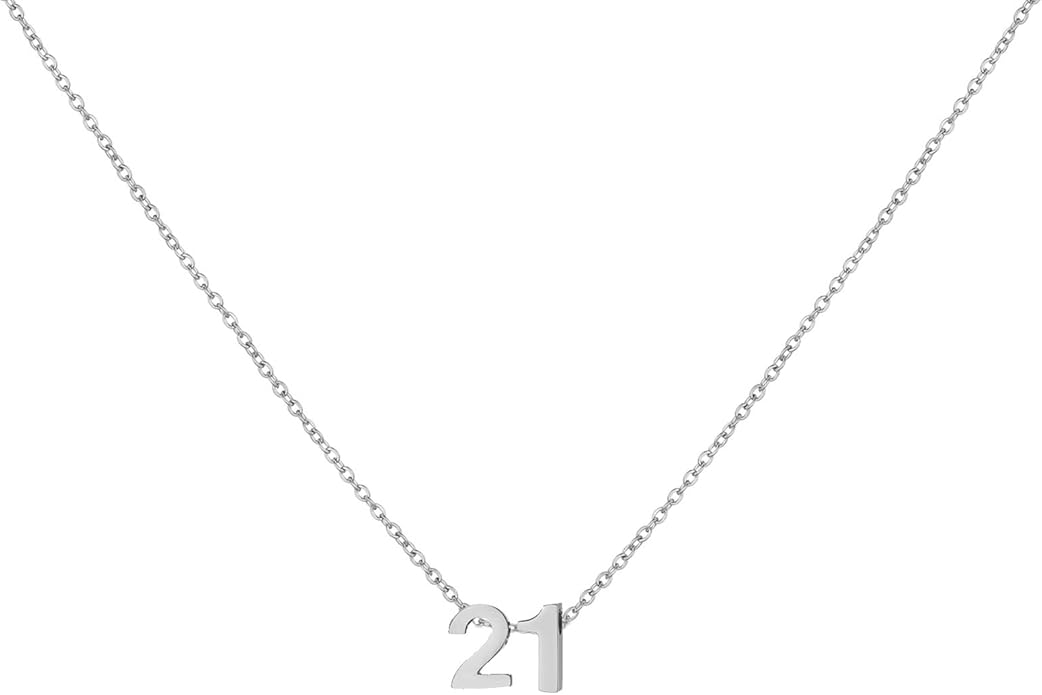 Number Necklace for Women Dainty 18K Gold Plated Pendant Necklace Charm Birth Month Personalized Jewelry Birthday Gift