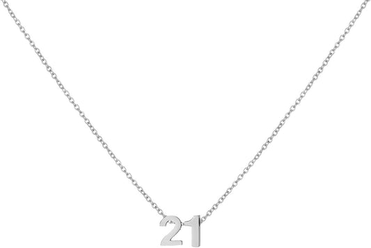Number Necklace for Women Dainty 18K Gold Plated Pendant Necklace Charm Birth Month Personalized Jewelry Birthday Gift