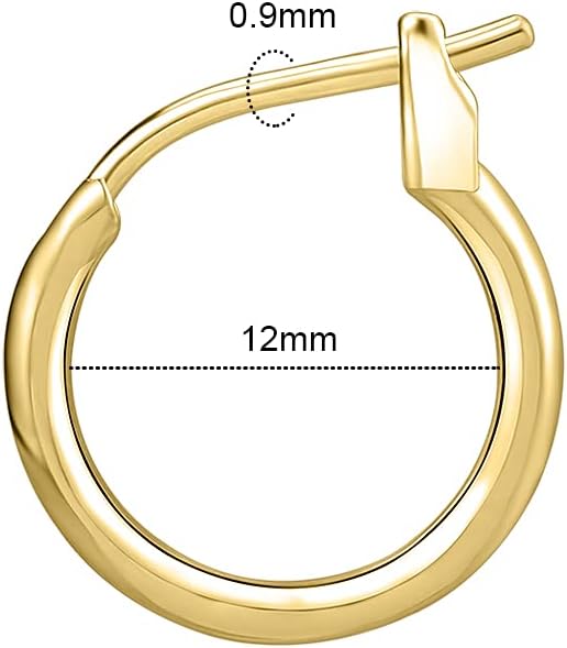 AoedeJ 925 Sterling Silver Hoop Earrings, High Polished Round Tiny Click-Top Hoop Earrings, Small Clasp Hoop Piercing Earrings
