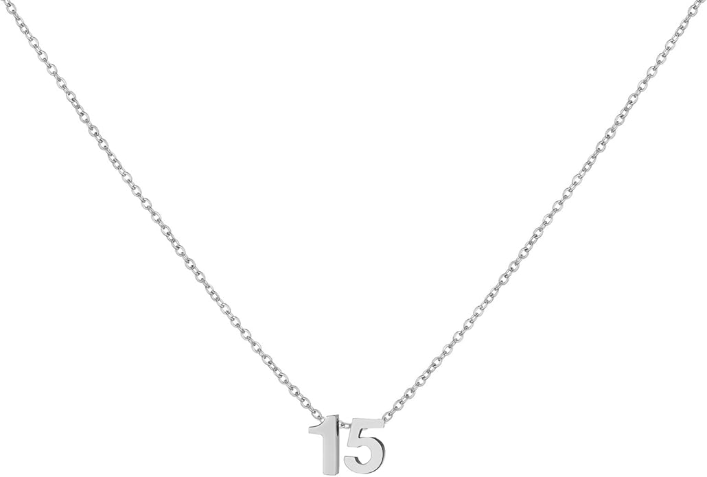 Number Necklace for Women Dainty 18K Gold Plated Pendant Necklace Charm Birth Month Personalized Jewelry Birthday Gift