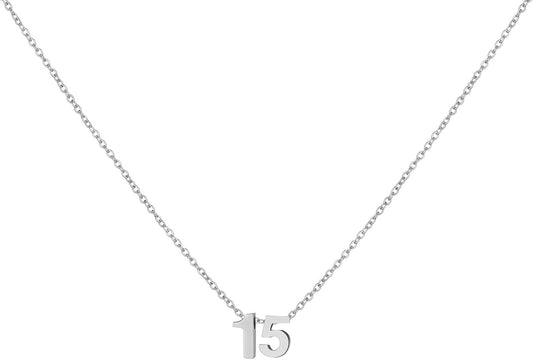 Number Necklace for Women Dainty 18K Gold Plated Pendant Necklace Charm Birth Month Personalized Jewelry Birthday Gift