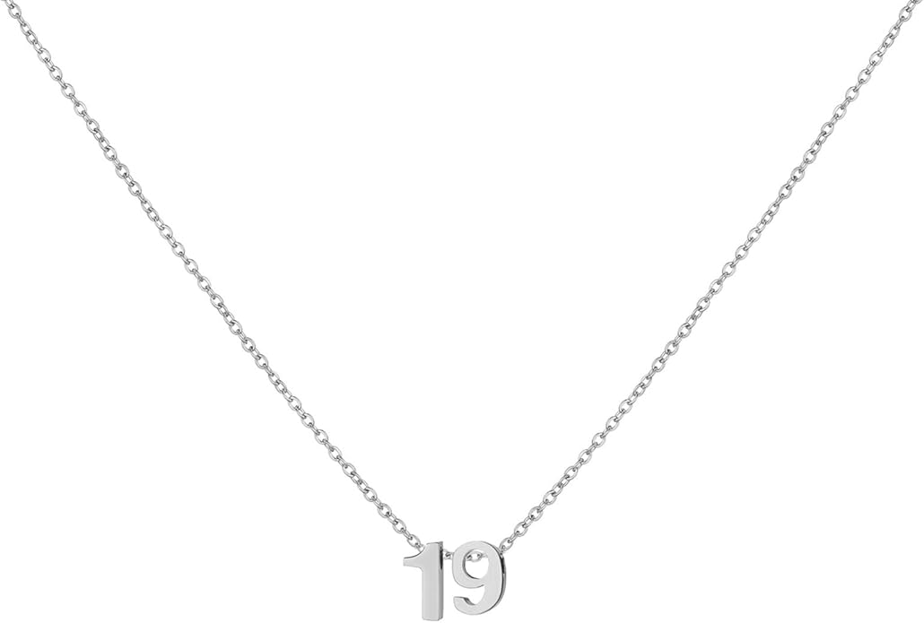 Number Necklace for Women Dainty 18K Gold Plated Pendant Necklace Charm Birth Month Personalized Jewelry Birthday Gift