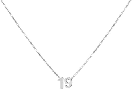 Number Necklace for Women Dainty 18K Gold Plated Pendant Necklace Charm Birth Month Personalized Jewelry Birthday Gift
