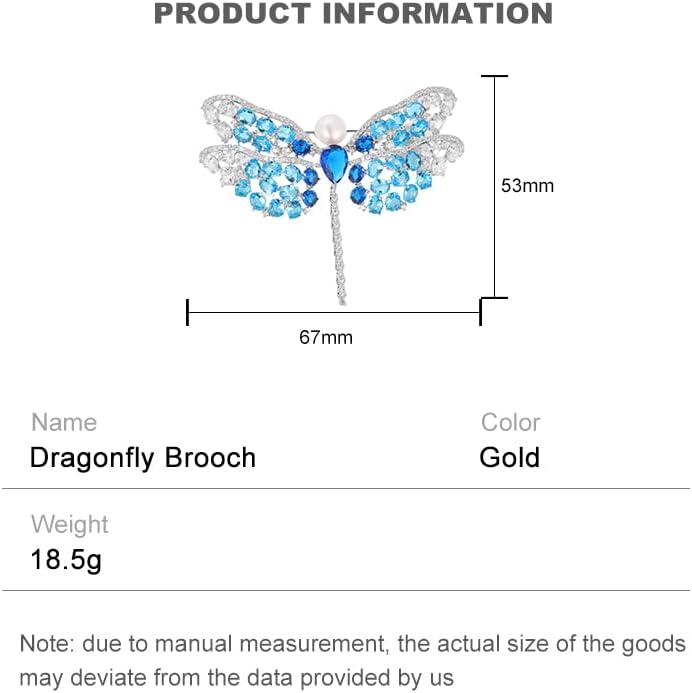 14K Gold Exquisite Dragonfly Brooch Adorned with Colorful Gemstones and Lustrous Pearls, Chic Brooch Accent for Special Events, Ideal for Stylish Women