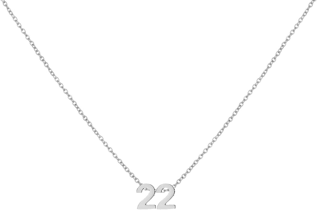 Number Necklace for Women Dainty 18K Gold Plated Pendant Necklace Charm Birth Month Personalized Jewelry Birthday Gift