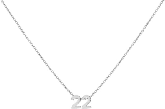 Number Necklace for Women Dainty 18K Gold Plated Pendant Necklace Charm Birth Month Personalized Jewelry Birthday Gift