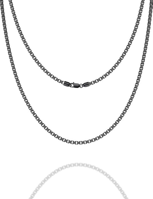 925 Sterling Silver Box Chain 2/3/4/5mm Necklace for Men Silver Link Chain for Women 16/18/20/22/24/26/30 Inches