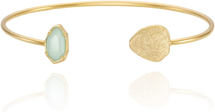 OZEL – Women’s Gold Cuff Bracelets – 18K Gold Plated Textured Bangles with Multi-Color Crystal & Rhinestone Accents – Layered Stacking Jewelry