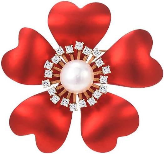 AILONMEI Red Rose Flower Brooches and Pins for Women Costume Jewelry Brooch Pins Broches Jewelry for Women Elegant Lady Pin