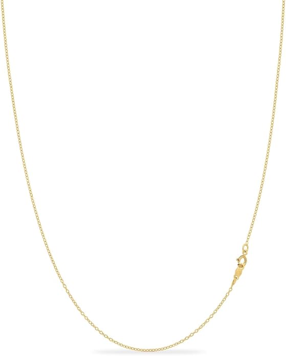 KEZEF 1mm 925 Sterling Silver Necklace for Women | 16-36 inch long Silver, 18k Gold, Rose Gold Necklaces for Women - Made In Italy Real Cable Chain Jewelry | Dainty cadena de plata s925 para mujer