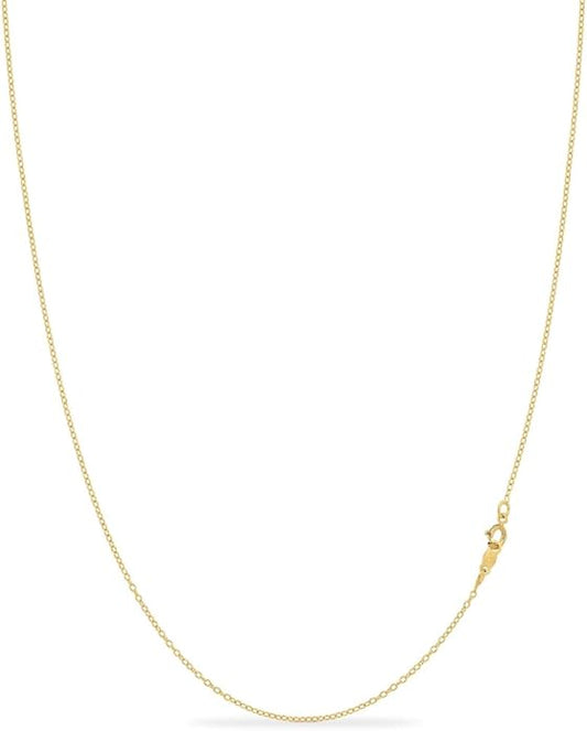 KEZEF 1mm 925 Sterling Silver Necklace for Women | 16-36 inch long Silver, 18k Gold, Rose Gold Necklaces for Women - Made In Italy Real Cable Chain Jewelry | Dainty cadena de plata s925 para mujer
