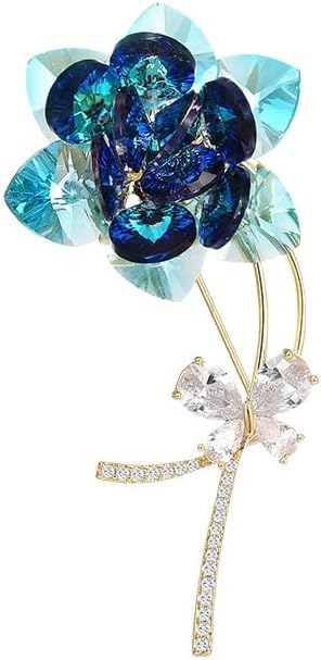 UNVAK Rhinestone Flower Brooch - Crystal Flower Pin for Women - Valentine's Day & Mother's Day Gift