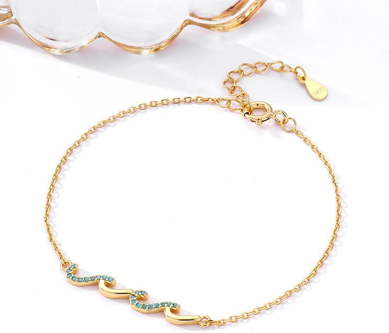 Gift for Best Friends Female,Wave Friendship Bracelet for Women,Bestie Gifts for Women,925 Sterling Silver Bracelet Gifts for Friends Birthday Gift Graduation Gift