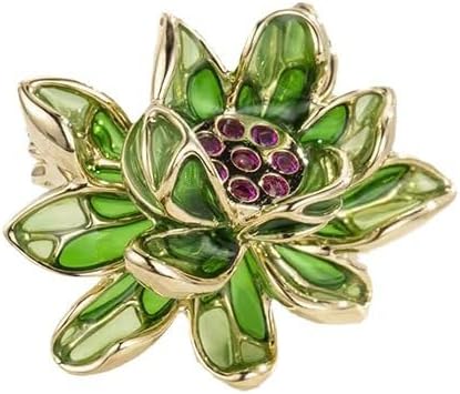 14K Gold Natural Peal Brooch with Lotus Design, High-End Elegant Vintage Chinese Style Accessory, Pearl Flower Brooch, Rhinestone/Crystal Brooches for Women