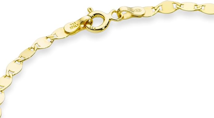 Miabella Italian 925 Sterling Silver or 18K Gold Plated Silver Sparkle Mirror Link Chain Bracelet for Women, Made in Italy