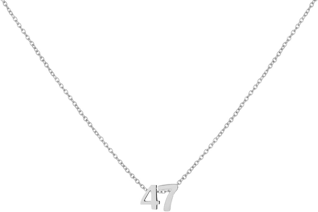 Number Necklace for Women Dainty 18K Gold Plated Pendant Necklace Charm Birth Month Personalized Jewelry Birthday Gift