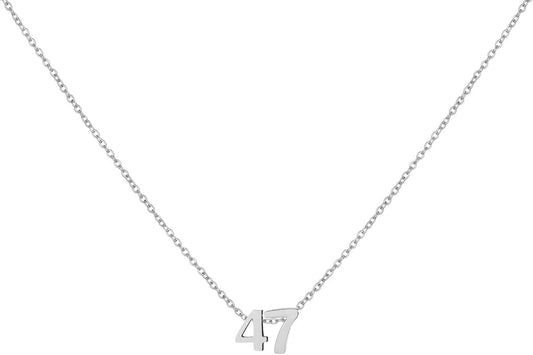 Number Necklace for Women Dainty 18K Gold Plated Pendant Necklace Charm Birth Month Personalized Jewelry Birthday Gift