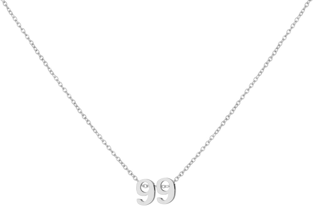 Number Necklace for Women Dainty 18K Gold Plated Pendant Necklace Charm Birth Month Personalized Jewelry Birthday Gift