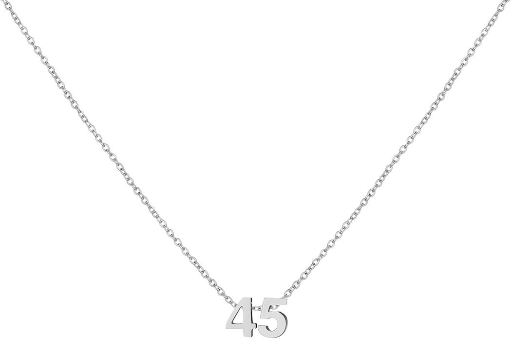 Number Necklace for Women Dainty 18K Gold Plated Pendant Necklace Charm Birth Month Personalized Jewelry Birthday Gift