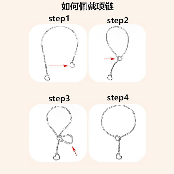 Heart Y-Necklace for Women Stainless Steel Heart Slip Chain Necklaces Adjustable Punk Gothic Cuban Collar Choker Fashionable Holiday Birthday Jewelry Gifts