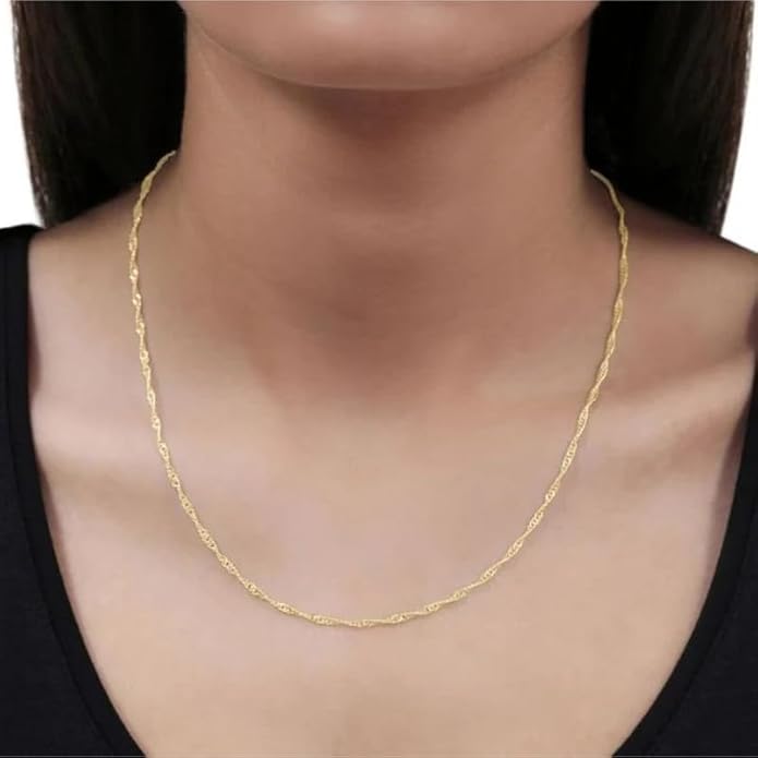 925 Sterling Silver Singapore Chain Lobster Clasp Paperclip Necklace for Women Sparkling Chain 2mm2.5mm3mm4mm5mm Gifts for Her