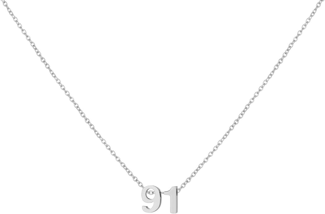 Number Necklace for Women Dainty 18K Gold Plated Pendant Necklace Charm Birth Month Personalized Jewelry Birthday Gift