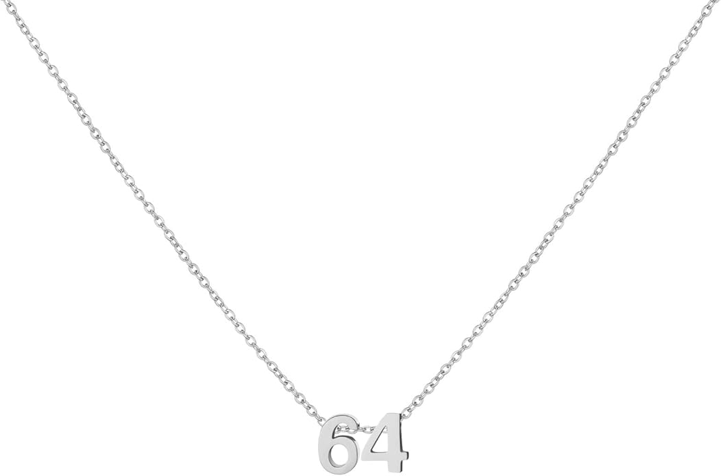 Number Necklace for Women Dainty 18K Gold Plated Pendant Necklace Charm Birth Month Personalized Jewelry Birthday Gift