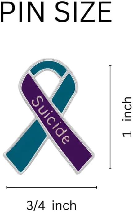 Suicide Awareness and Prevention Pin - Bulk Packs - Variety Pack of Teal & Purple Ribbon Pin Perfect for Support Groups, Gift-Giving and Fundraising