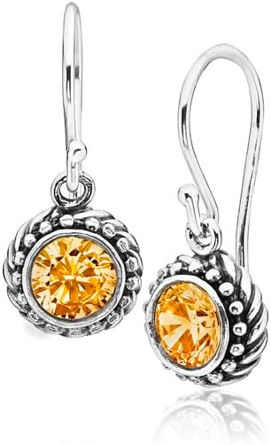 JEAN RACHEL JEWELRY 925 Sterling Silver Dangle Earrings for Women - Rope with Cubic Zirconia Vintage Design - Hypoallergenic, Lead & Nickel Free - Artisan Handcrafted Statement Earrings