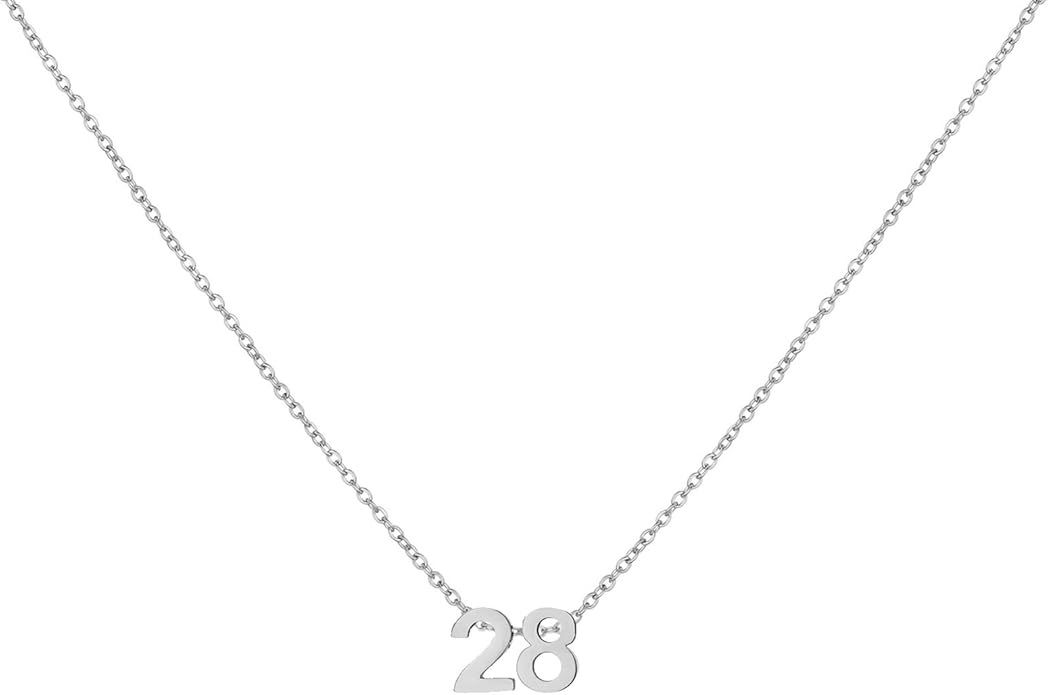 Number Necklace for Women Dainty 18K Gold Plated Pendant Necklace Charm Birth Month Personalized Jewelry Birthday Gift