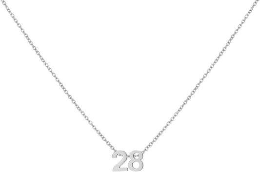 Number Necklace for Women Dainty 18K Gold Plated Pendant Necklace Charm Birth Month Personalized Jewelry Birthday Gift