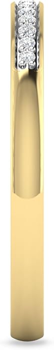 Inspereza 1/10 Carat 10kt Gold Round Diamond Petite Wedding Anniversary Stackable Band. (H-I Color, I2-I3 Clarity)