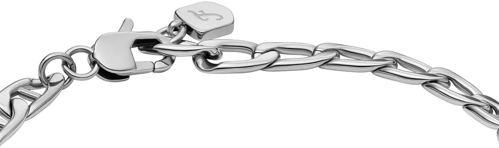 Fossil Men's Plated Stainless Steel Engravable Personalized Gift ID, Chain or Cuff Bracelet for Men