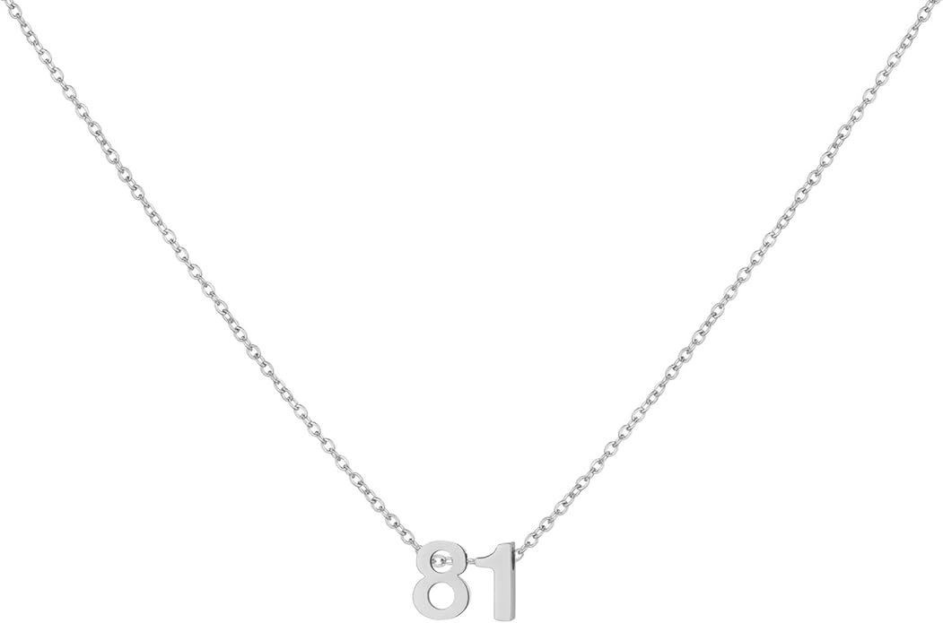 Number Necklace for Women Dainty 18K Gold Plated Pendant Necklace Charm Birth Month Personalized Jewelry Birthday Gift