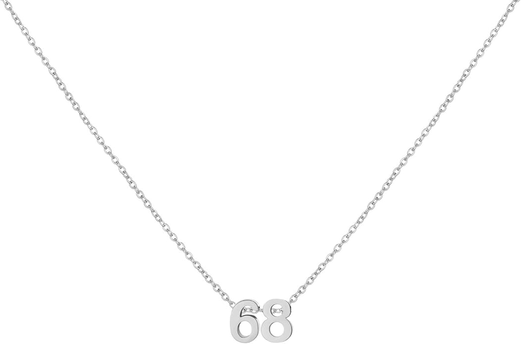 Number Necklace for Women Dainty 18K Gold Plated Pendant Necklace Charm Birth Month Personalized Jewelry Birthday Gift