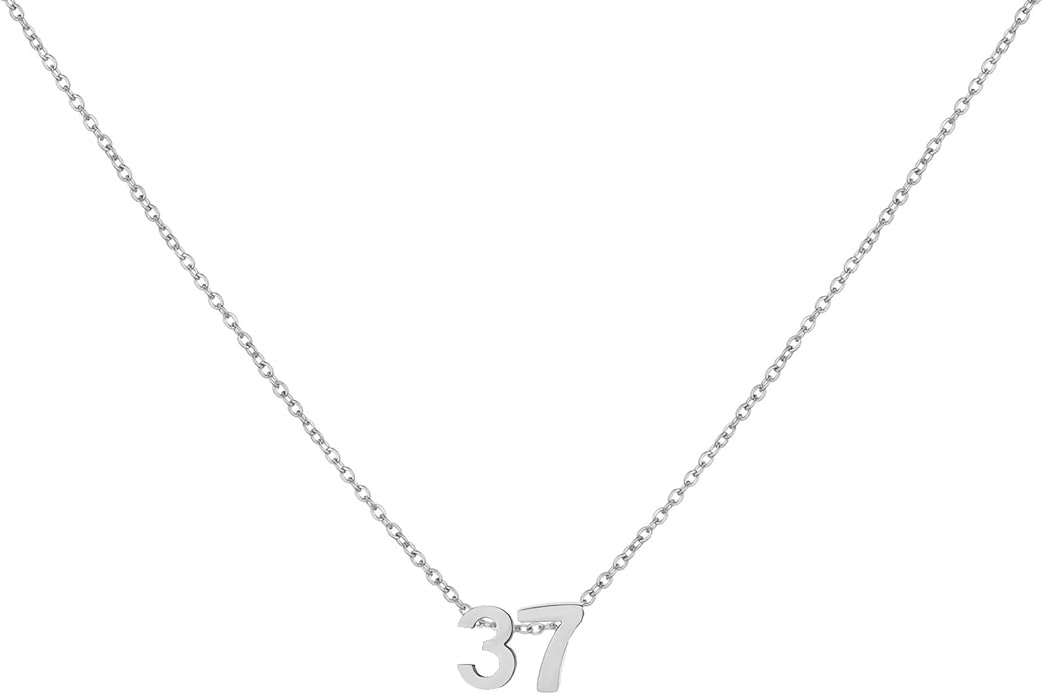 Number Necklace for Women Dainty 18K Gold Plated Pendant Necklace Charm Birth Month Personalized Jewelry Birthday Gift
