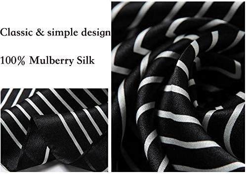 ANDANTINO 100% Mulberry Silk Square Scarf for Hair-25.6" X25.6'' Women Men Natural Silk Neckerchief Digital Printed Headscarf