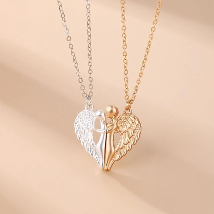 925 Sterling Silver Hug Necklace For Women And Men, 14K Yellow Gold Hugged Dog Necklace, Mom And Hug, Hug Angel Wings Pendant, Two Hands Hugs And Kisses Necklace, Hugging Necklaces For Women