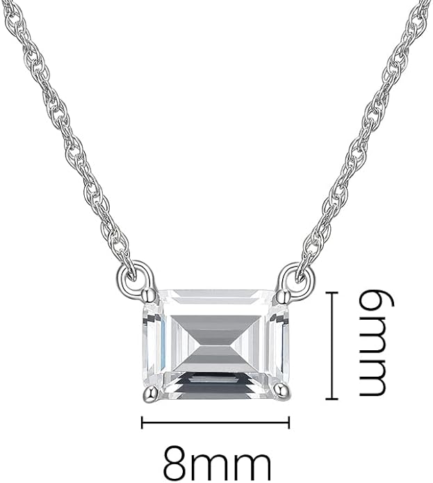 925 Sterling Silver Cubic Zirconia Necklace and Earrings Set for Women, Heart, Cushion, Round, Emerald Cut CZ, Solitaire Bezel Jewelry Set, CZ Bridal Jewelry Set, Bridesmaid Gift